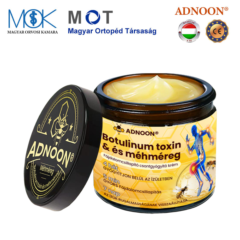 💧🐝ADNOON® Botulinum Toxin & Méhméreg Fájdalomcsillapító Csontgyógyító Krém👨⚕️A Magyar Ortopéd Társaság (MOT) Által Jóváhagyva